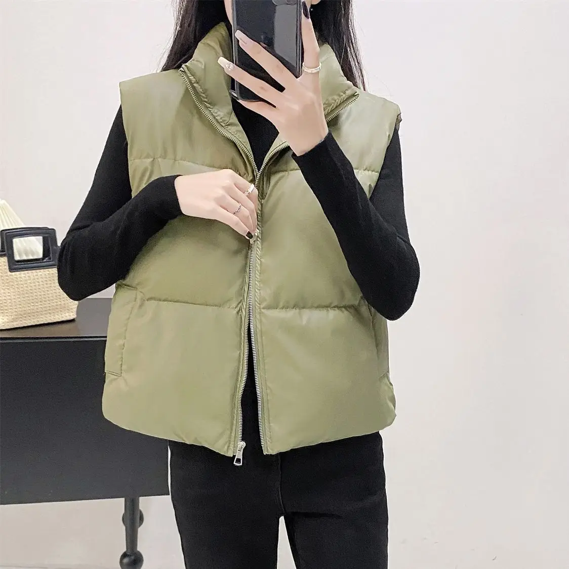 

New Cotton Vest for Women Autumn and Winter Fashion Versatile Vest Jacket Cotton Coat Sleeveless Jacket