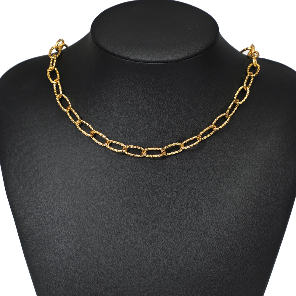 1 Meter Edelstahl-PVD-Gold-Strukturkette für DIY-Halsketten, Damenarmbänder, Schmuck und Ohrringe – Detail 4