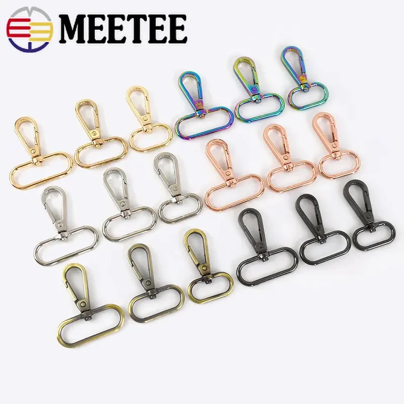 Meetee 5/10Pcs Metal Dog Collar Clasps 16/20/25/32/38mm Bag Strap Connector Hook Buckles Carbiner Snap DIY Hardware Accessories