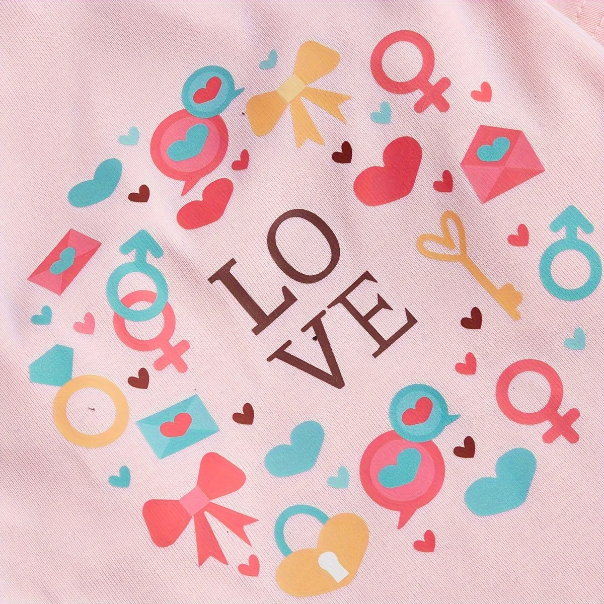 Pink Love Heart Print Comfortable Dog Shirt Valentines Day Dog Shirt Dog T-Shirts Pet Clothes for Puppy Cat and Small Dogs