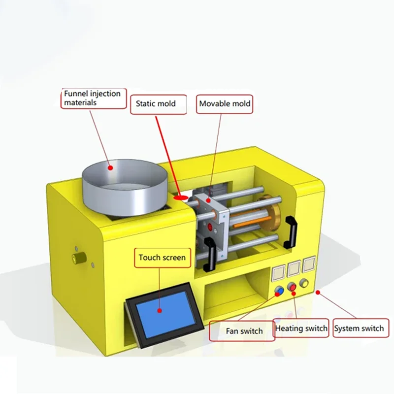 220V/110V 4T Micro Desktop Injection Molding Machine Small Plastic Injection Molding Machine Desktop Injection Molding Machine