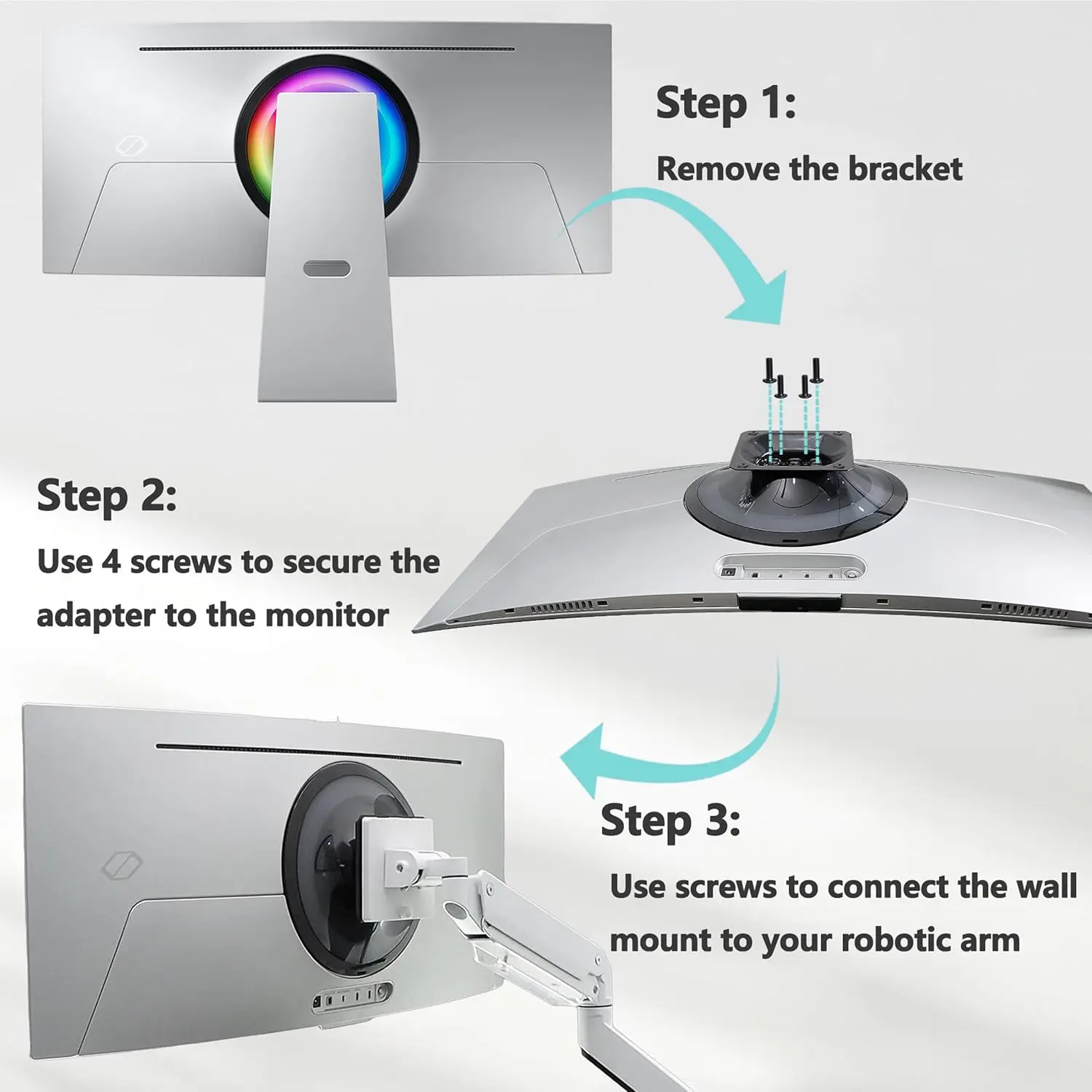 Brand NEW BN61-19183A High Quality Wall Mount Adapter Bracket Compatible with Samsung Odyssey G8 34