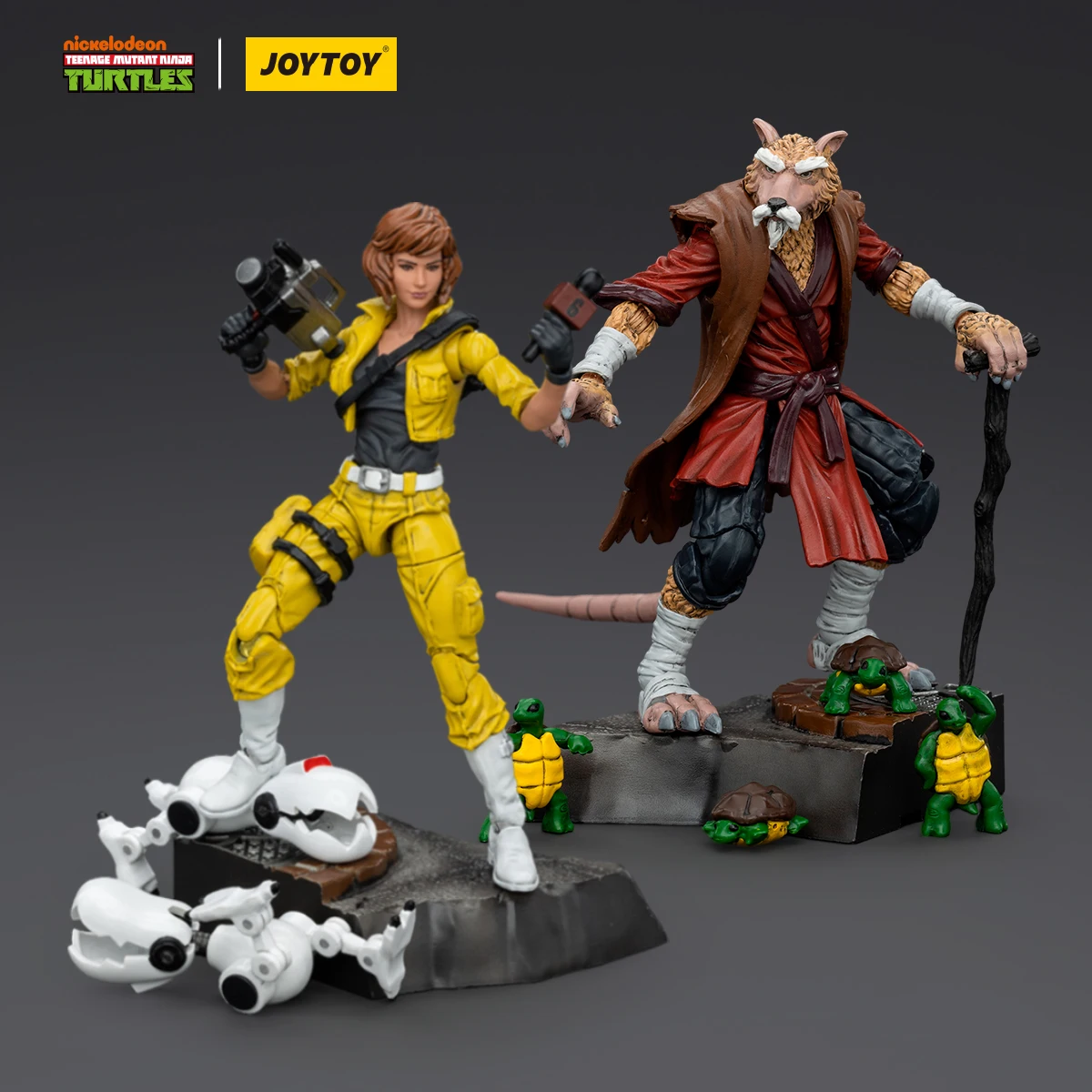 JOYTOY Teenage Mutant Ninja Turtles TMNT Splinter and April O'Neil view 2