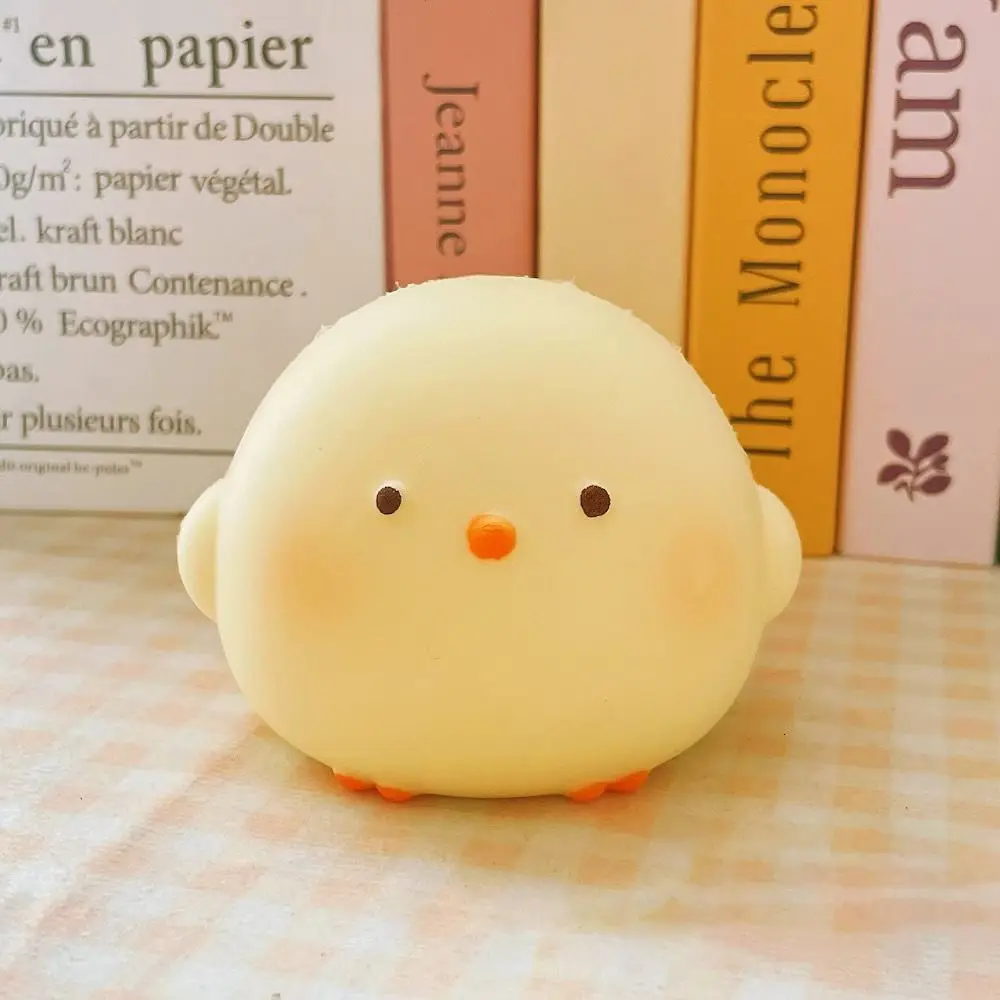 Funny Squeeze Toy Cartoon Yellow Chick Stress Relief Toy Soft Sticky Relief Relax Toys Slow-rise Squeeze Toy