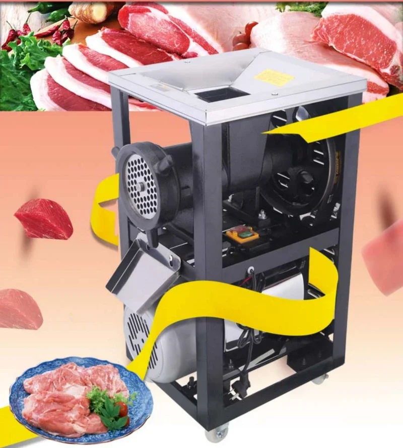 220V 32 42 52 Large Electric Commercial Meat Grinder Bone Crusher Chicken Skeleton Fish Crusher Chili Noodle Grinder