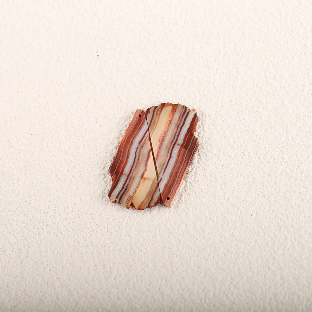 

Natural Stone Warring States Nugget Red Agate Earring Beads, DIY Gemstone Earrings Accessories For Women 38x17x2mm 9g