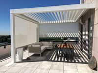 Garden Free Standing Waterproof Motorized Aluminio Louver Pavilion Gazebo Ultraviolet-proof Custom Bioclimatic Aluminium Pergola