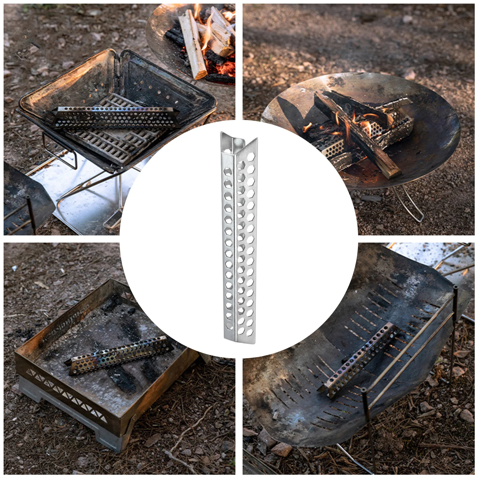 1Pcs For Honeycomb Stainless Steel Firewood Camping Instruments Air Circulation Outdoor Camping Wood Stove Fireplaces Parts