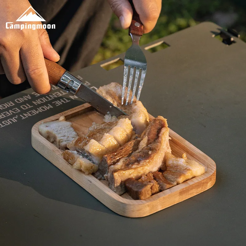 

CAMPINGMOON YM-1609 Маленькая доска для пикника Портативная неокрашенная двусторонняя доска из березового дерева для улицы, разделочная доска для фруктов
