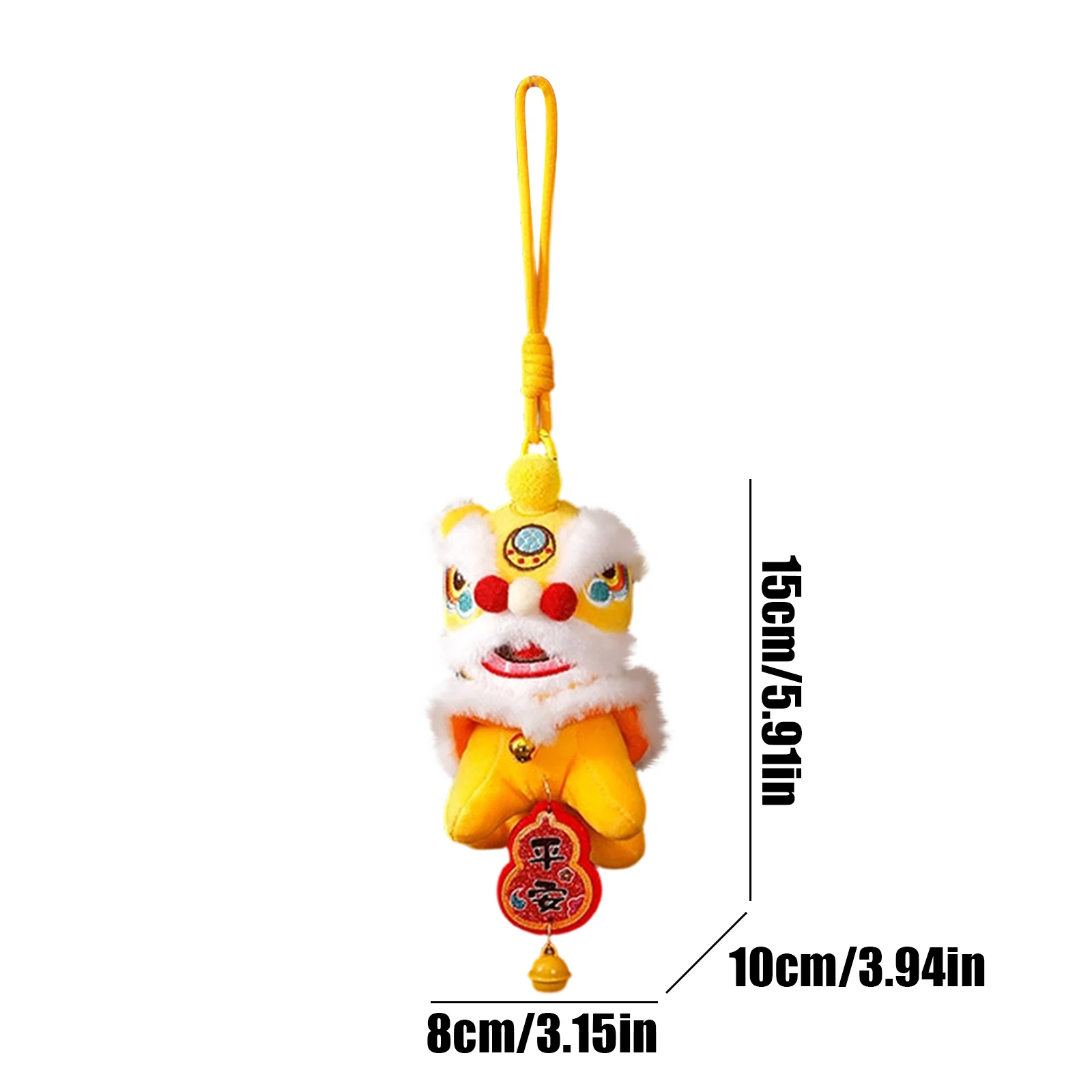New Year Plush Lion Dance Keychain Chinese Festival Cute Lucky Charm Bag Pendant Holiday Decor Colorful Festive Hanging Ornament view 6