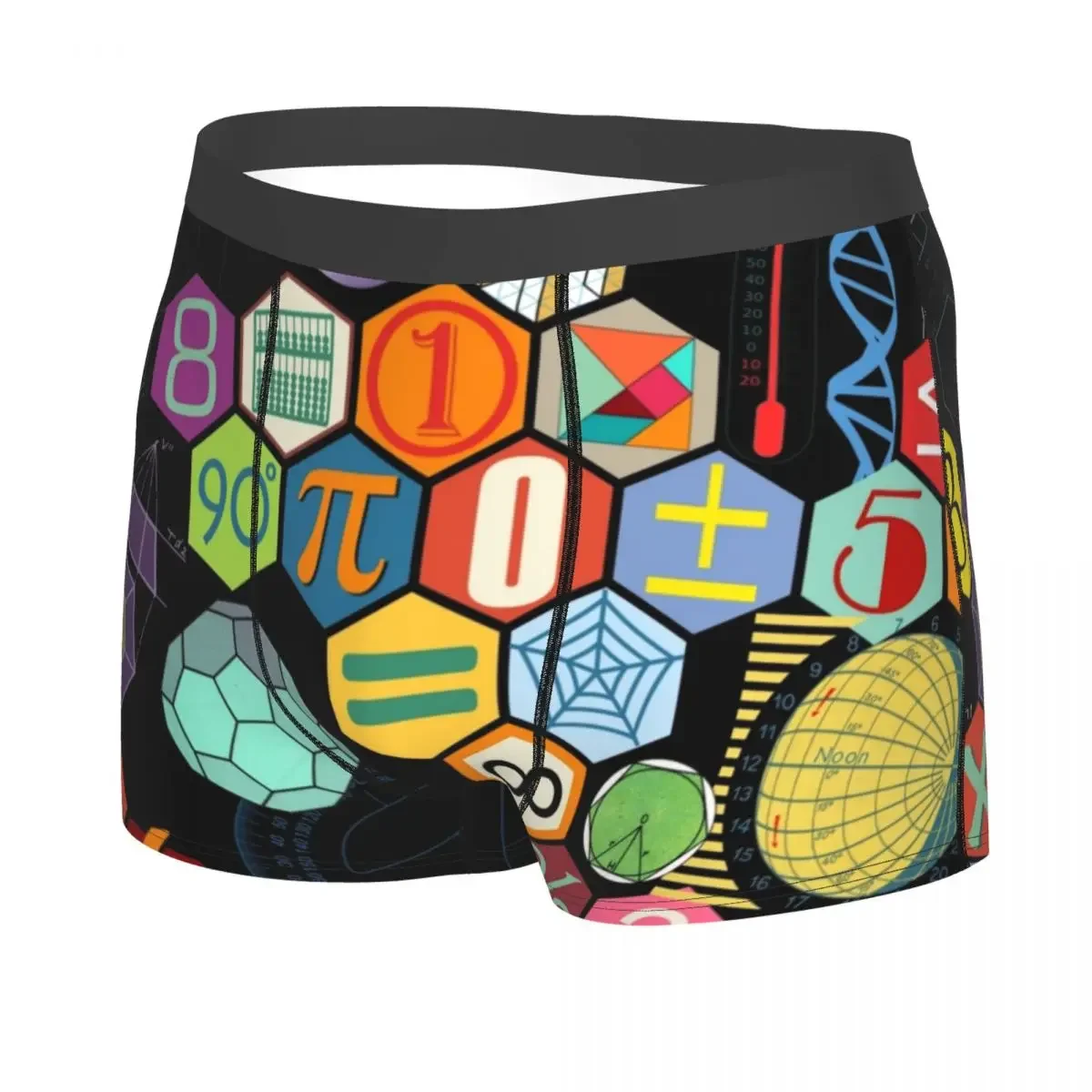 Male Novelty Math Symbol Underwear Science Mathematics Teacher Gift Boxer Briefs Stretch Shorts Panties Underpants
