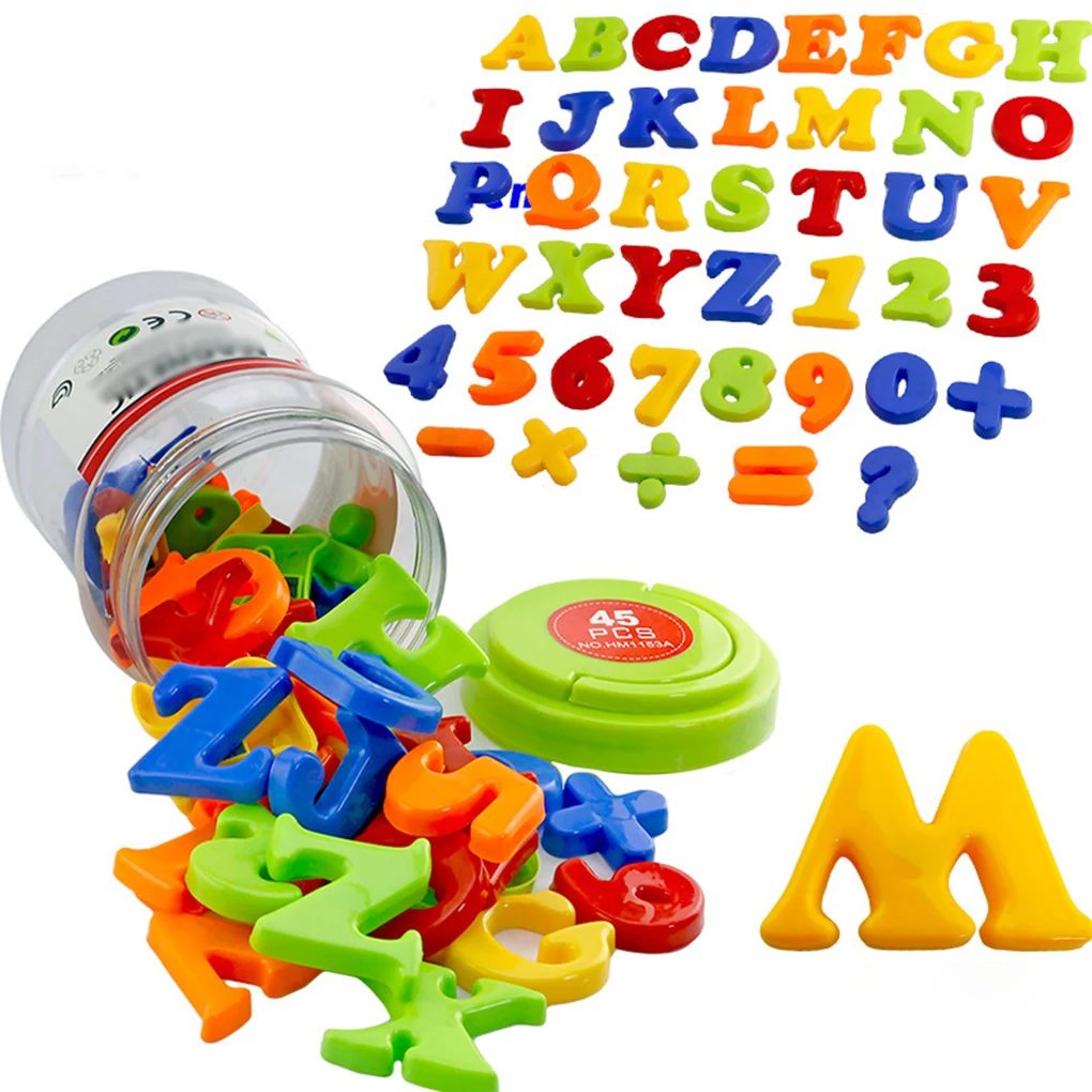 78 Pieces/Bottle Children Early Educational Alphabet Learning Refrigerator Symbol Numbers Sticker for Kitchen Dormitory