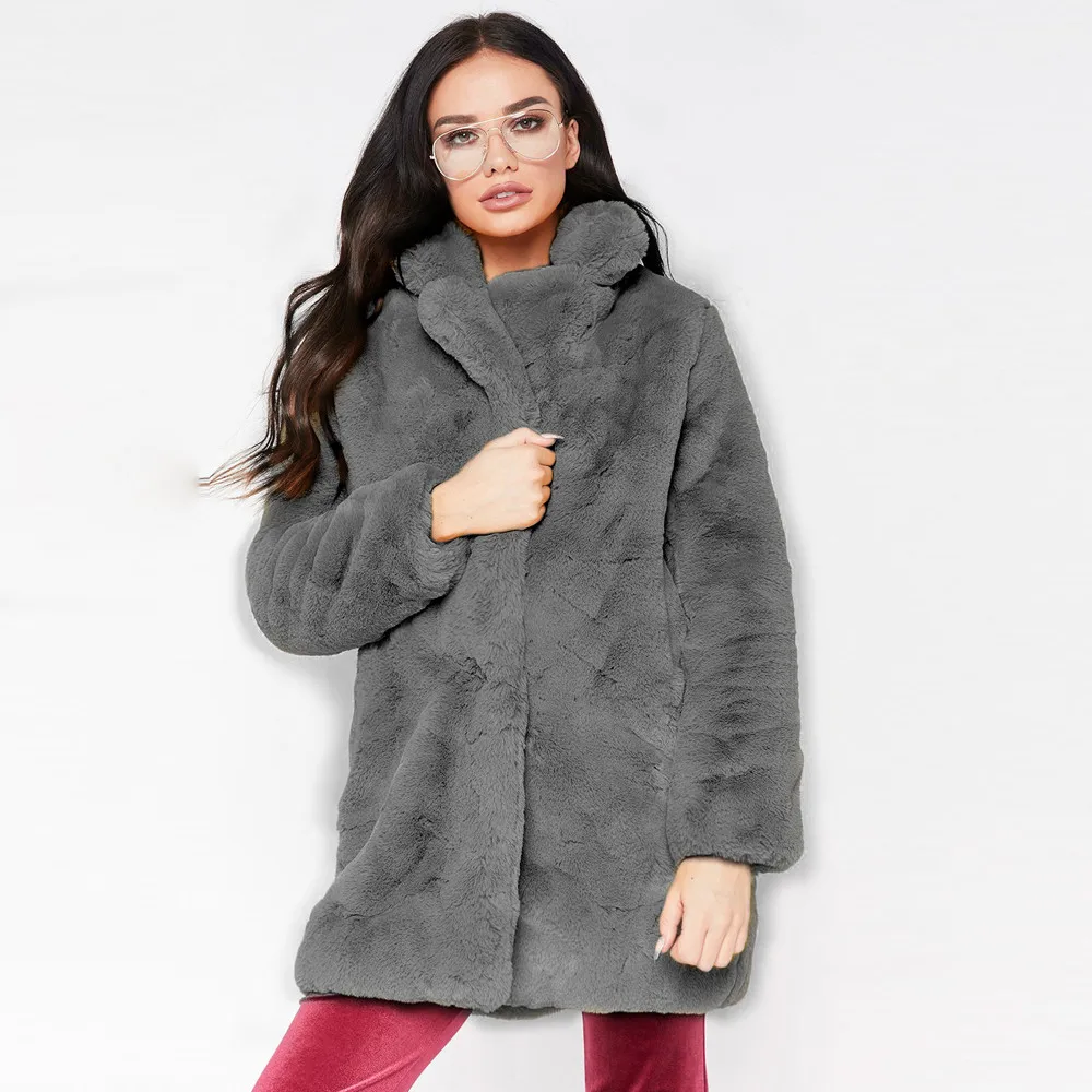 Winter Coat Women Fur Cardigan Jacket Long Sides Both Side Wearing Faux Fur Coat Teddy Wear Ladies Autumn Winter Thermal Outwear