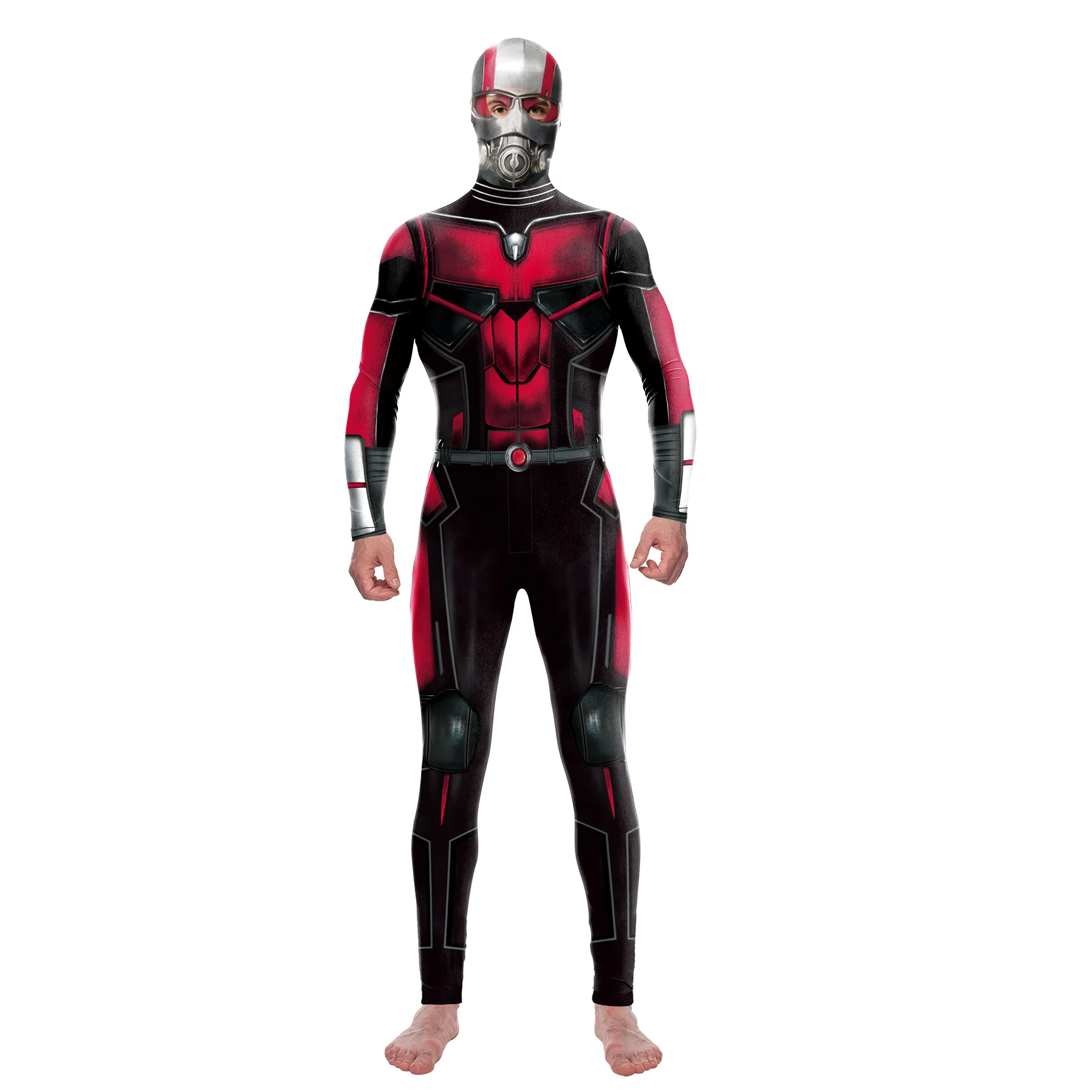 Movie Ant Pattern Jumpsuit Hero Cosplay Costume Halloween Skinny Bodysuit Long Sleeved Catsuit Fancy Festival Zentai Suit