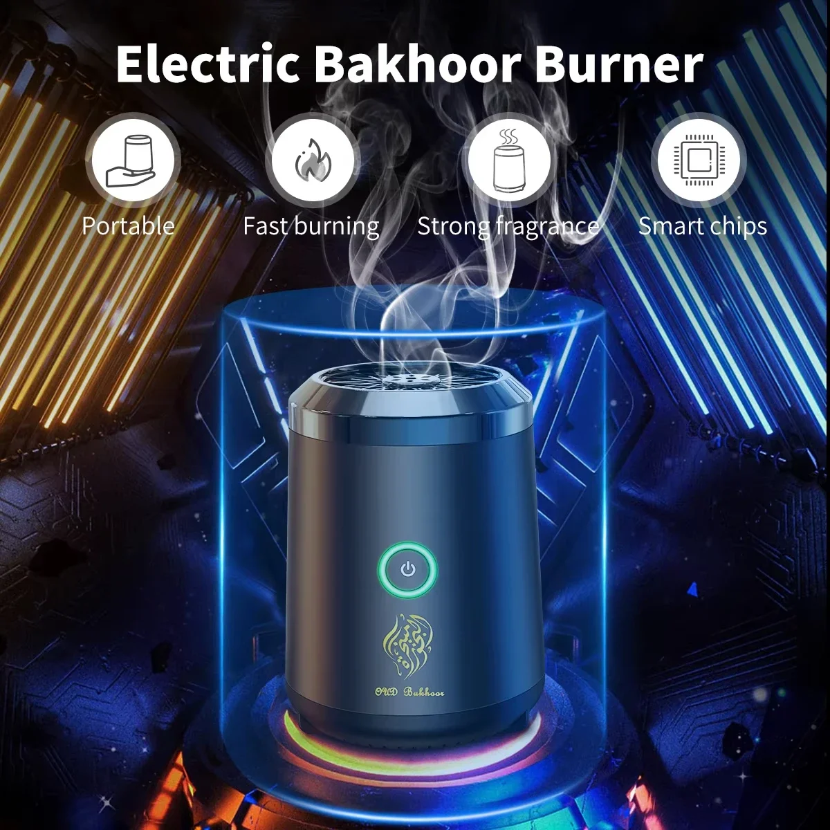 Portable mini Electric Incense Burner Bakhoor Rechargeable USB Aroma Diffuser Arabic Incense Holder Muslim Home Decoration