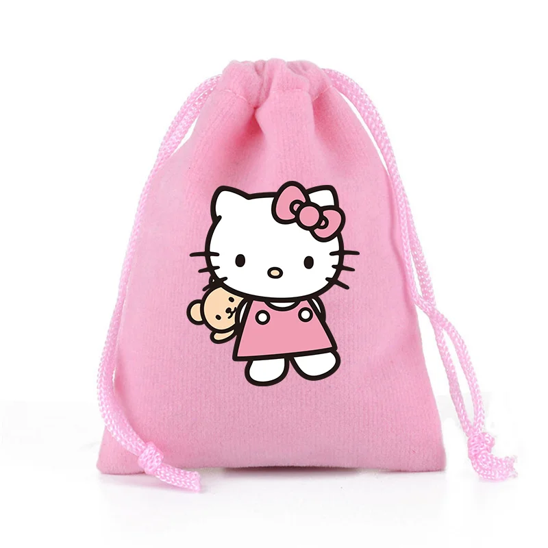 Hello Kitty Pocket Bags Canvas Storage Bag Organizer Kuromi Holiday Gift Bags Travel Student Boy Girl regali di compleanno di compleanno