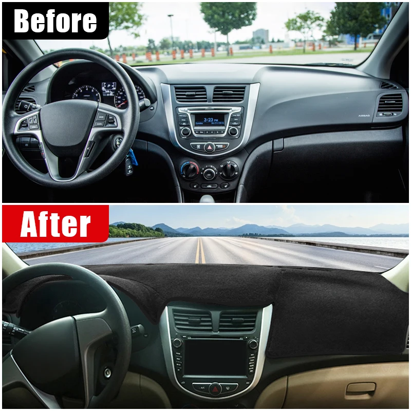For Hyundai Solaris Accent Verna RB 2010 2011 2012 2013 2014 2015 2016 Car Dashboard Cover Avoid Light Pads Protective Accessory view 3