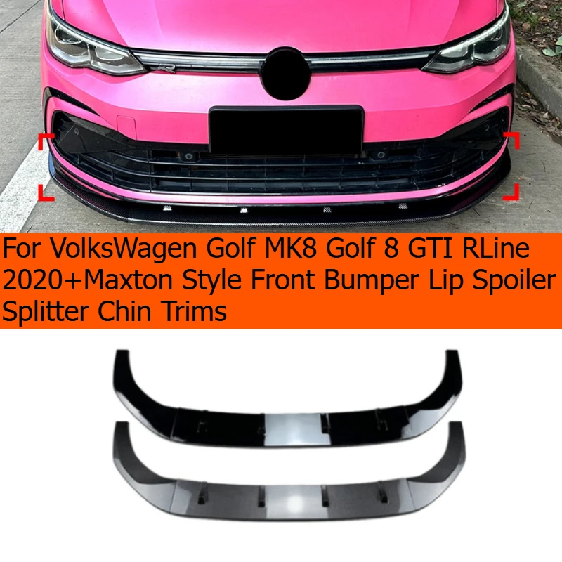 

For VolksWagen Golf MK8 Golf 8 GTI RLine 2020+ Maxton Style Front Bumper Lip Spoiler Splitter Chin Trims