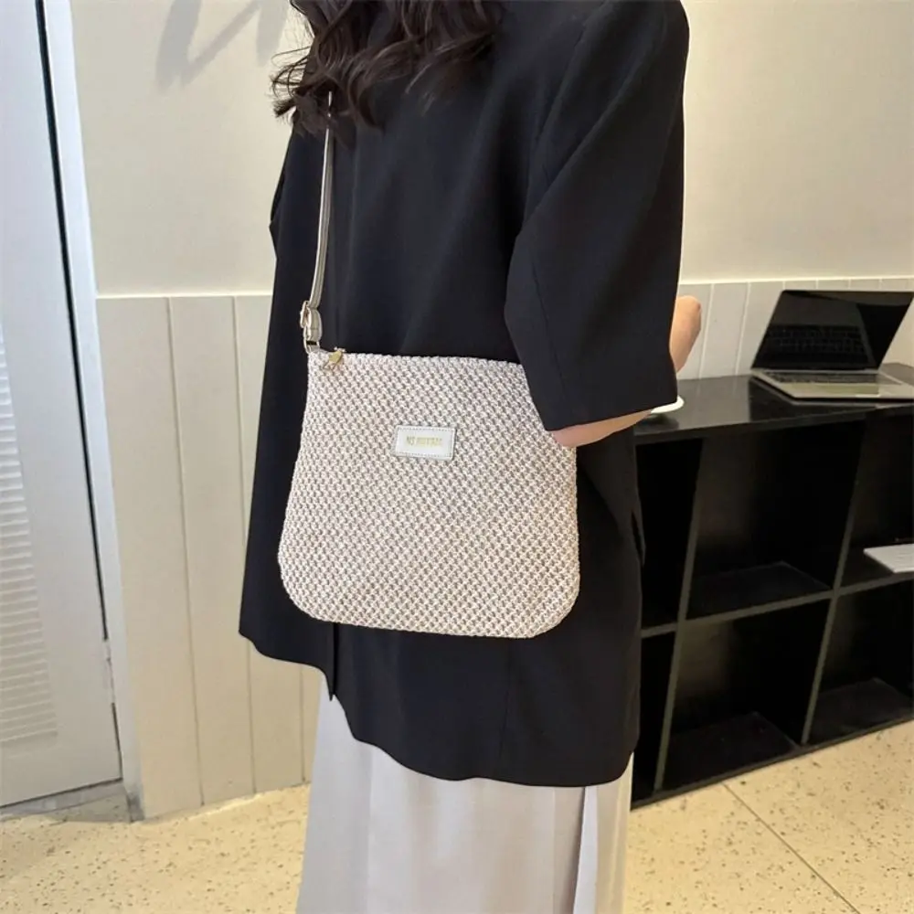 Ladies Fashion Summer Straw Crossbody Bag Women Beach Holiday Shopping Woven Shoulder Handbag Messenger Purses for Women Bags