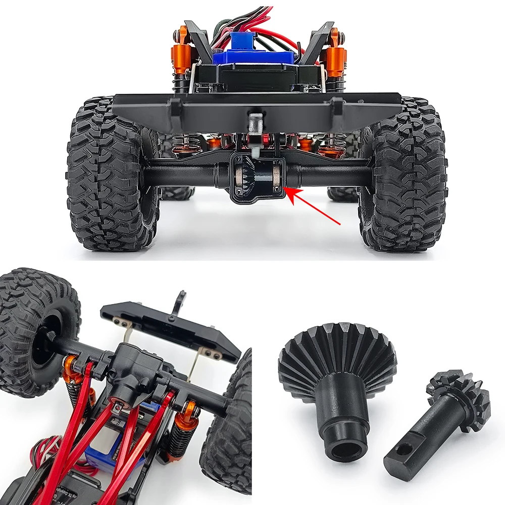 YEAHRUN 2 buah gigi gandar Helical Underdrive, paduan baja 12T 22T 24T 26T untuk 1/18 TRX4M Bronco Defender bagian ditingkatkan