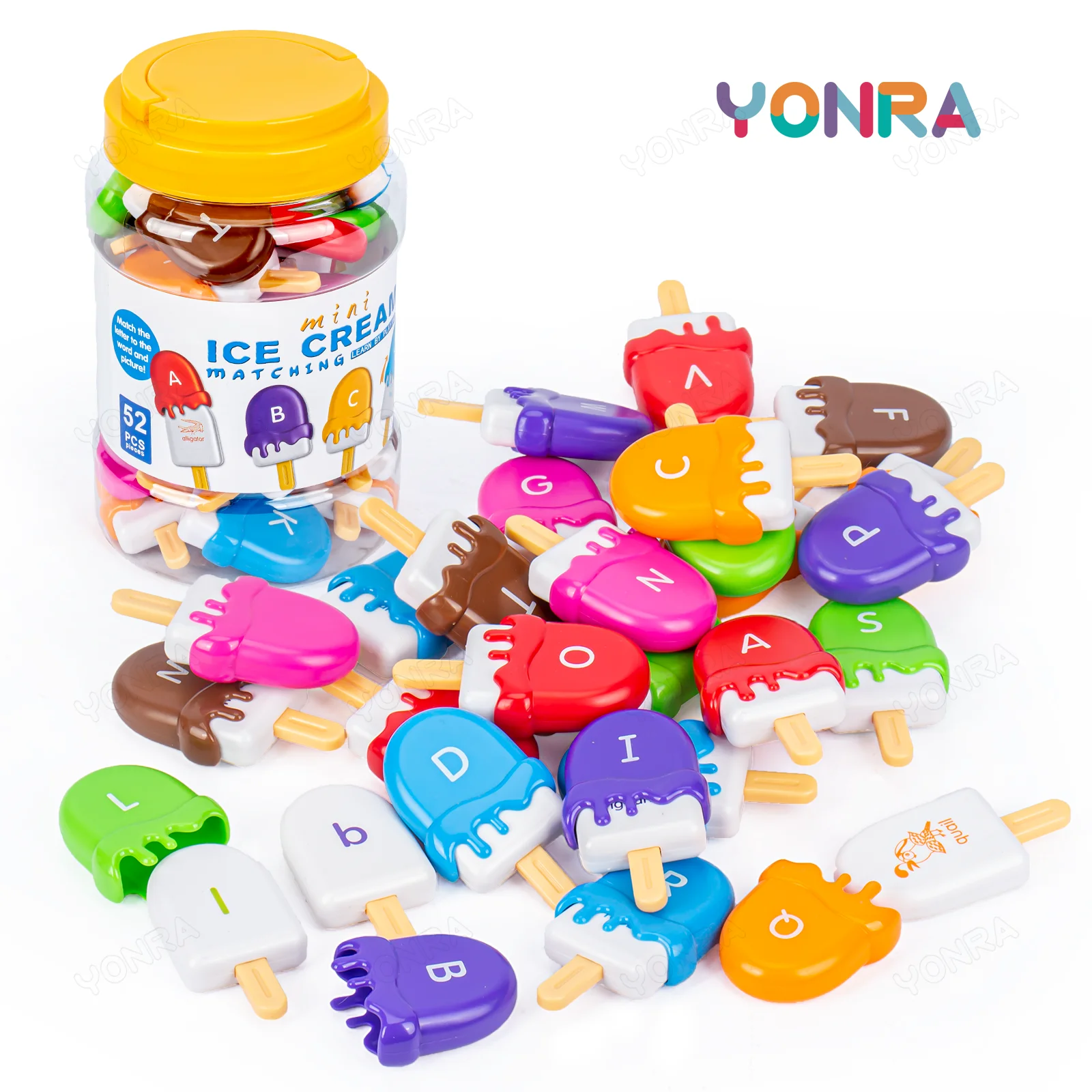 Alphabet Learning Toys for Toddlers Ice Cream ABC Letter Matching Toy Preschool Educational Montessori Toy Kids for Boys Girls