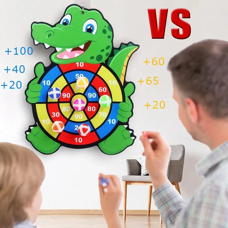 Child Montessori Toys for Kids 2 To 4 Years Old Cartoon Animal Dart Board Sticky Ball Family Interactive Educational Toys Baby