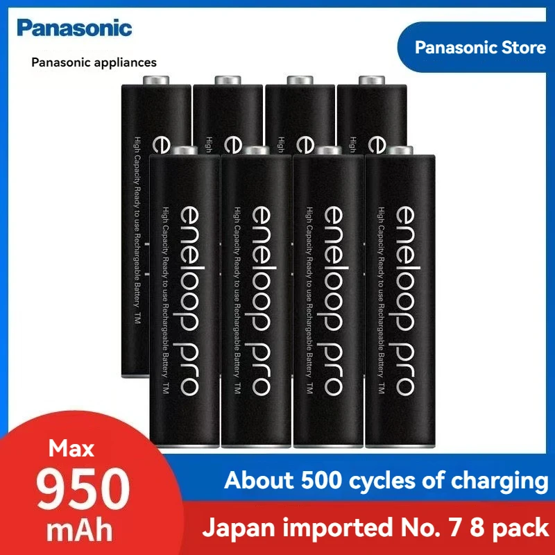 

Panasonic Original Eneloop Rechargeable Batteries 0Pro 950mAh AAA battery For Flashlight Toy Camera PreCharged high capacity