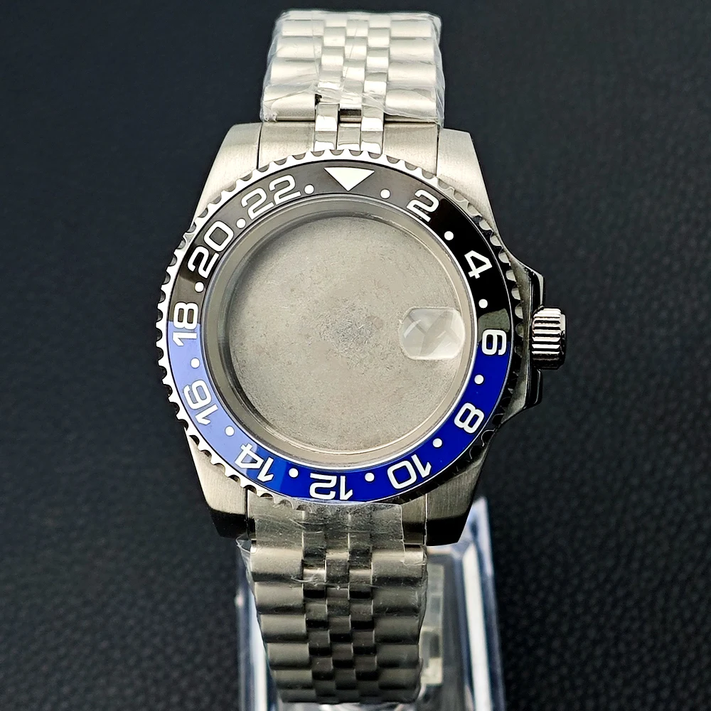 40.5mm Case Steel Watch Box NH35 Case Fit NH35 NH36 Movement/Pointer Accessories NH35 Dail Sapphire Glass 22mm Band