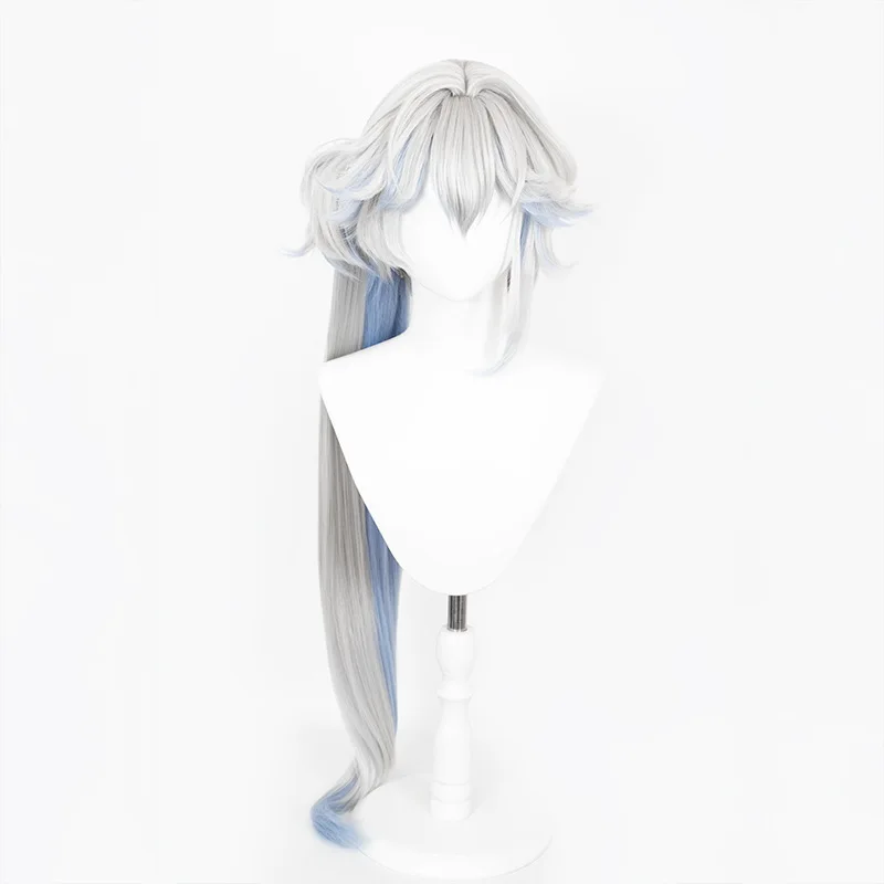 Honkai: Star Rail Yao Guang Peacock Cosplay Costume White Halter Gradient Blue Purple Train Dress and Wig Set for Women Roleplay