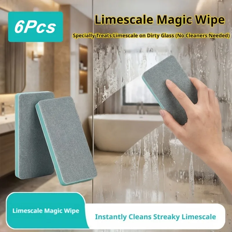 6PCS magic Cleaner, a household bathroom tool for removing scale, stains and marks, multi-functional window glass cleaning aid