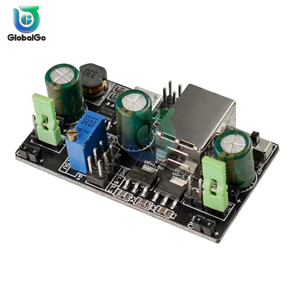 Modulo di alimentazione regolabile a 2 vie 3.3V 5V Modulo di alimentazione regolabile Step-down Modulo per Arduino