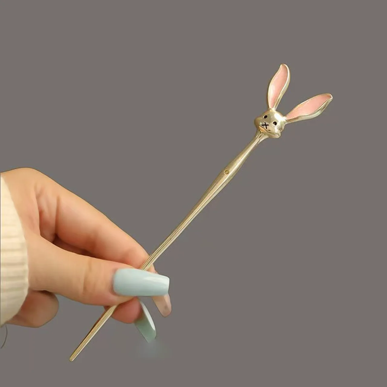 1 قطعة/4 قطعة دبوس شعر رائع على شكل أرنب وقطط، إكسسوار شعر ثابت لطيف وحلو، مشبك شعر بسيط وعصري ومتعدد الاستخدامات #4