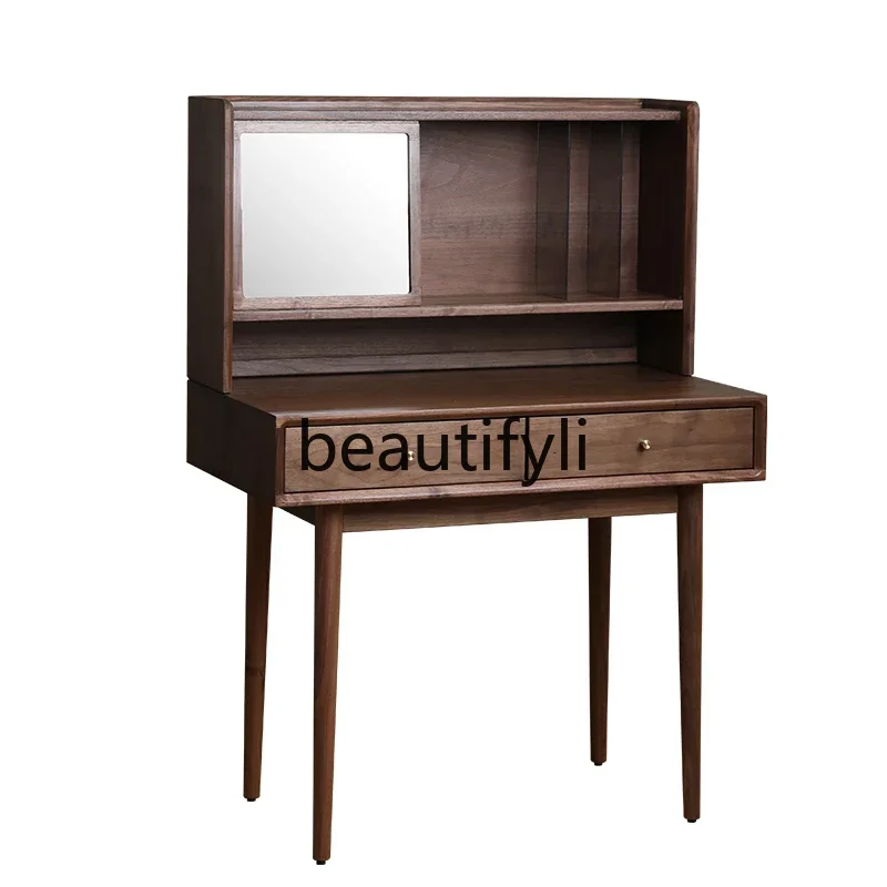 

Black walnut Japanese Nordic modern small apartment bedroom dressing table s cherry solid wood table