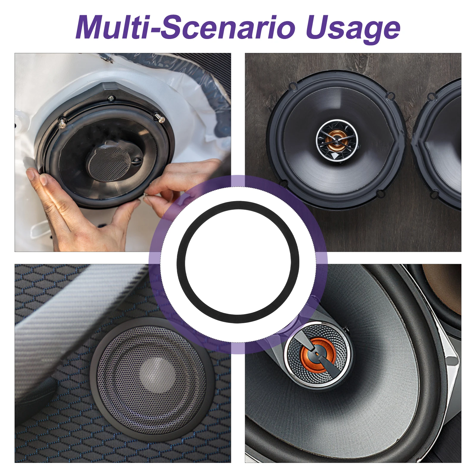 

4 Pcs Horn Seal Ring Car Speaker Adapter Spacer Door Anti Vibration Pads Adapters Foam for