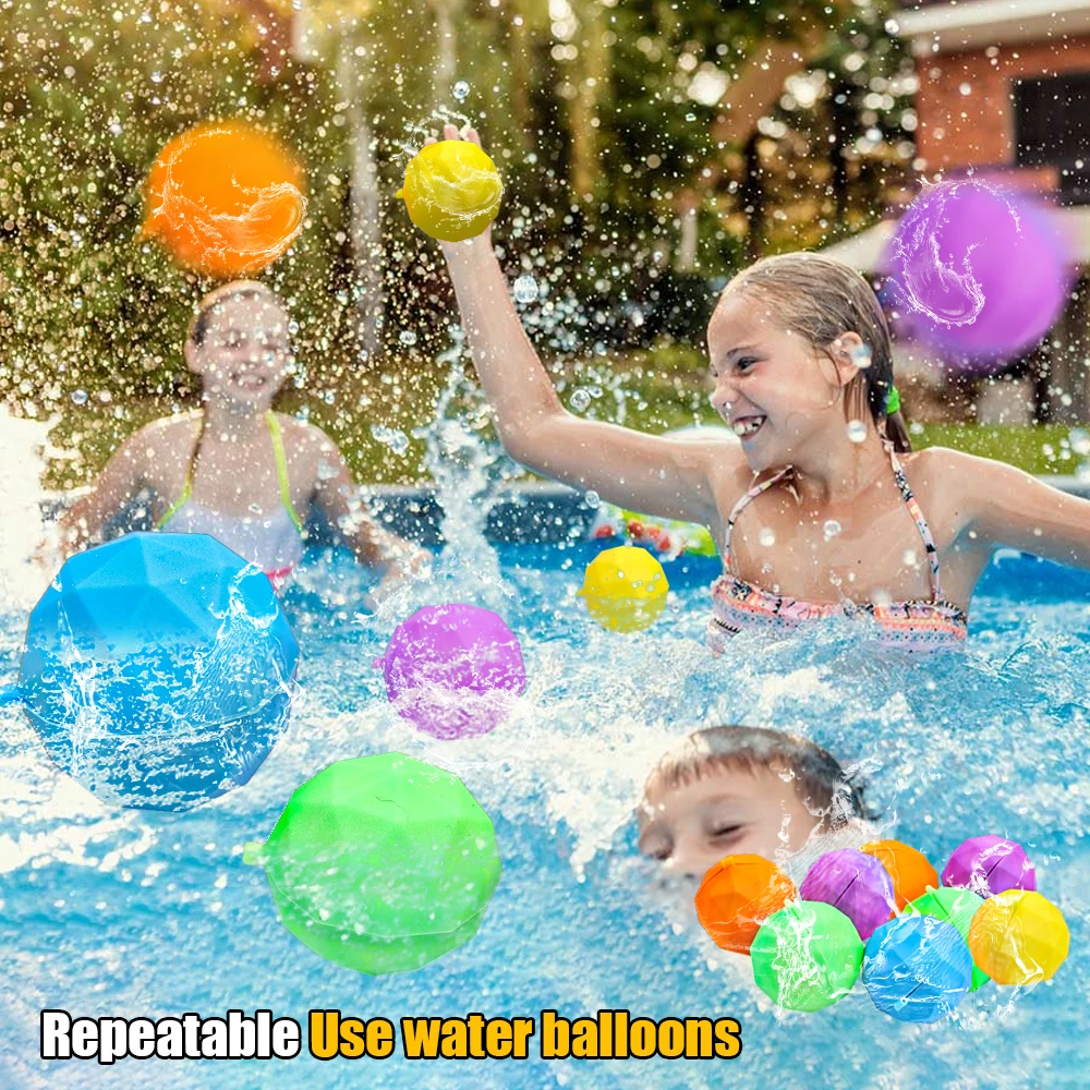 1/5Pcs Reusable Water Balloons Refillable Water Bomb Splash Balls for Water Games Summer Fashion Pool Beach Fighting Game Toys