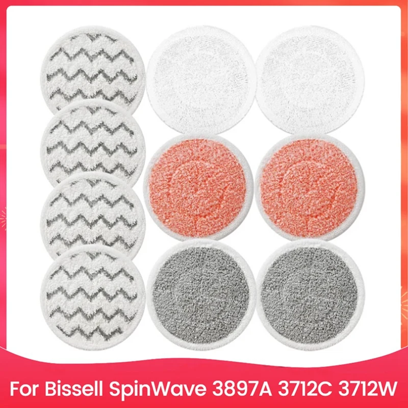 

AT05-10PCS 3897A Mop Pads Replacement For Bissell Spinwave 3897A,3712,3712W Steam Rotating Mop Pads Part No 1641112