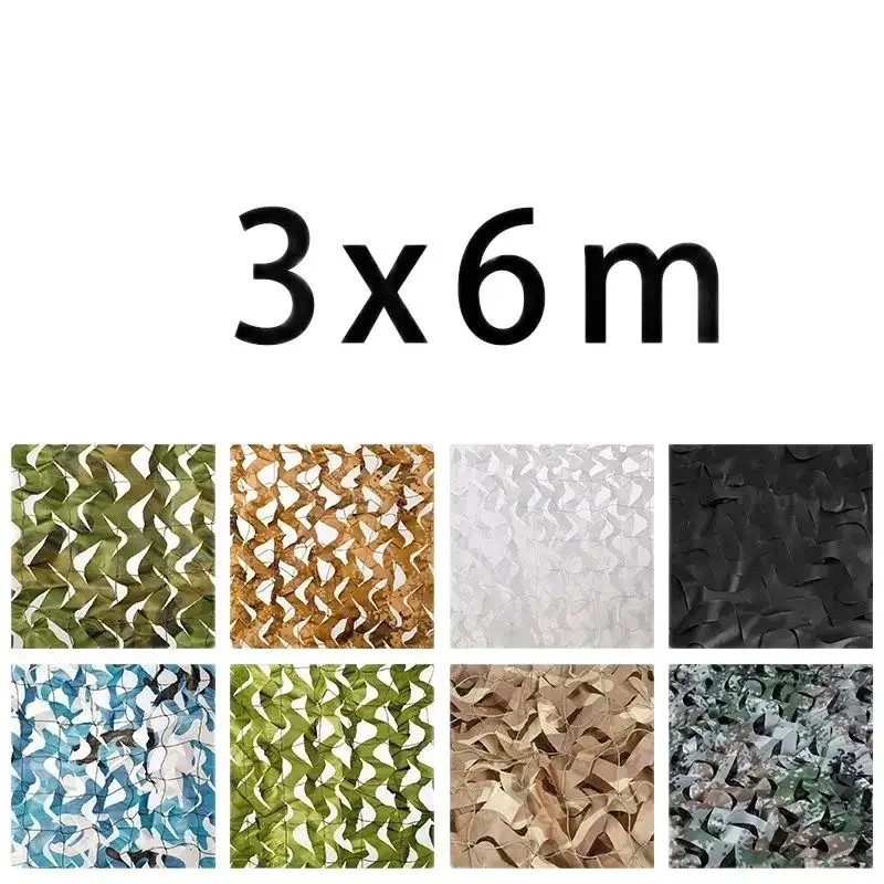 

3x6M Reinforced Camouflage Nets White Blue Black Desert Jungle Sand Garden Shade Mesh Awning 3*6m 6x3m 3x6 6x3