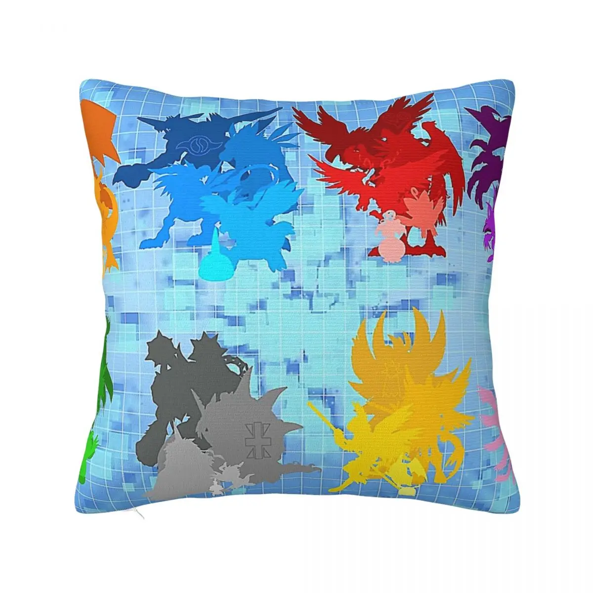 Minimalist Digimoned White Square pillow