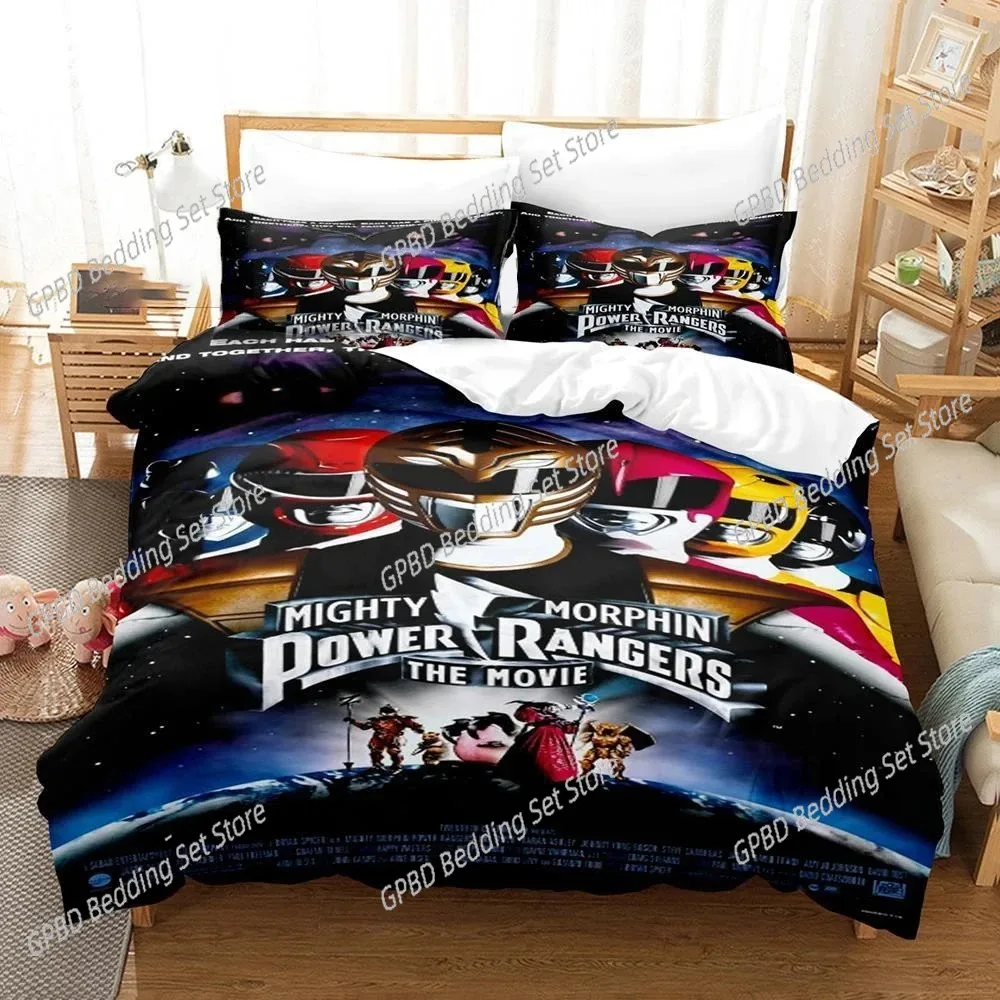3D Print Mighty Morphin Bedding Set,Duvet Cover Comforter Bed Set Quilt Cover Pillowcase,King Queen Twin Size Boys Girls Adults