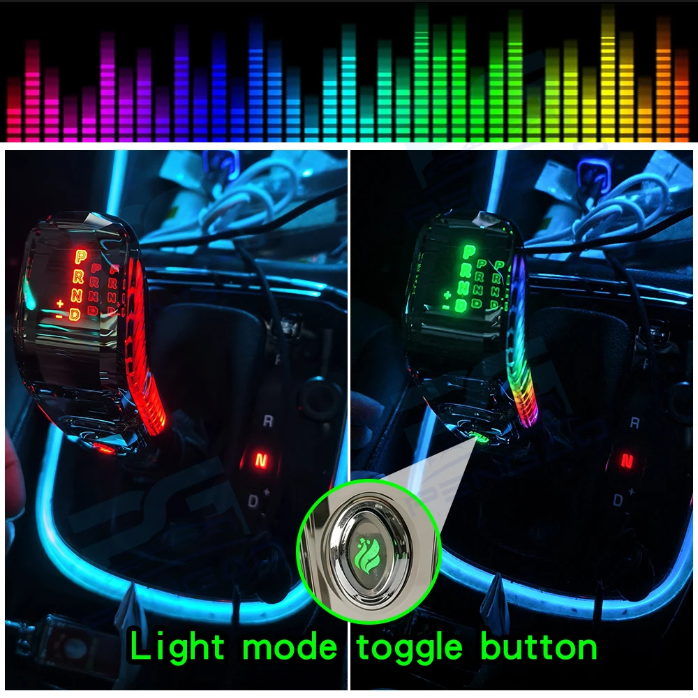 

LED Light Crystal Gear Shift Knob For Kia K5 K3 Rio Soul Carnival gear lever gearbox handle Upgrading car Interior Accessories