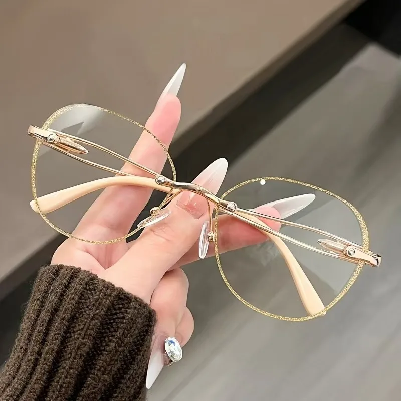 

Fashion Round Anti Blue Light Reading Glasses Women Transparent Lenses Travel Eyewear Men Driving Eyeglasses Ultra-light Shades