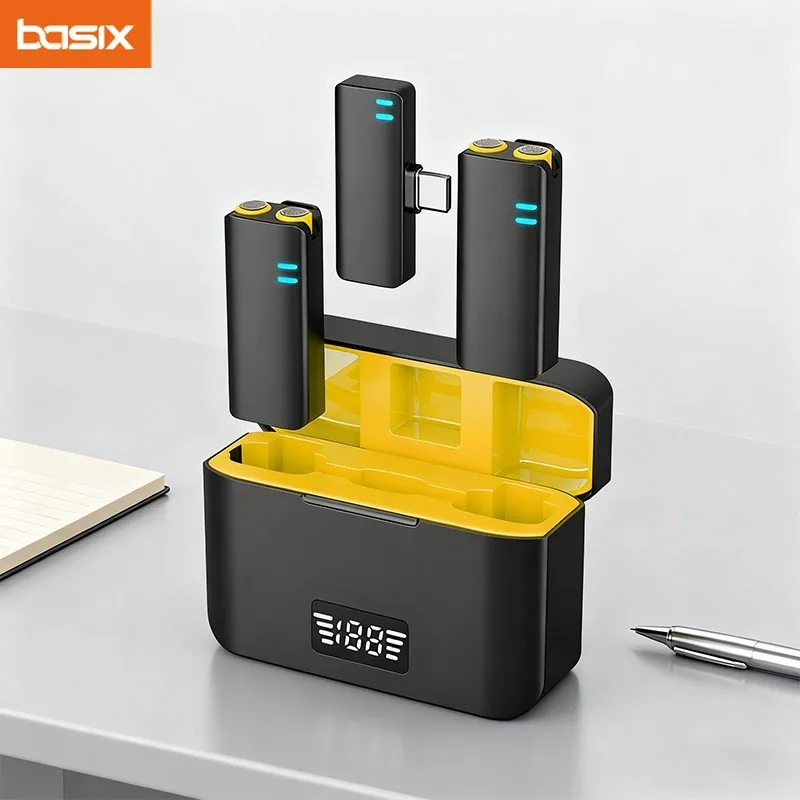 

Беспроводной петличный микрофон, мини-нагрудный микрофон с шумоподавлением для iPhone 17/16/15, USB-C, запись видео, видеоблог