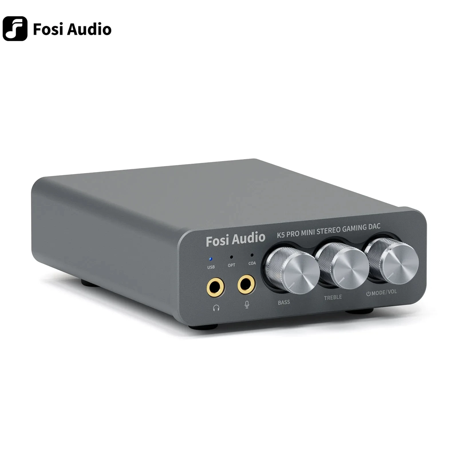 

Fosi Audio K5 Pro: Mini Hi-Fi Gaming DAC & Headphone Amp, USB-C/Optical/Coaxial to RCA/3.5MM AUX, for PS5/PC/MAC/Computer