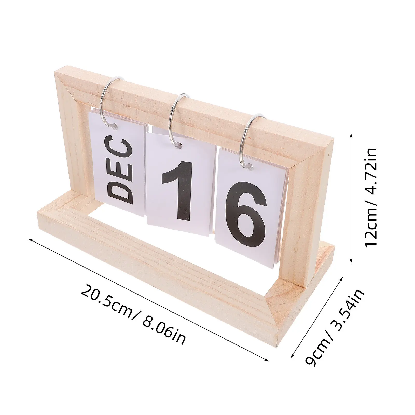 Large Wooden Perpetual Calendar Flip Desk Decor – Rustic Farmhouse Style Reusable Date Tracker for Home & Office