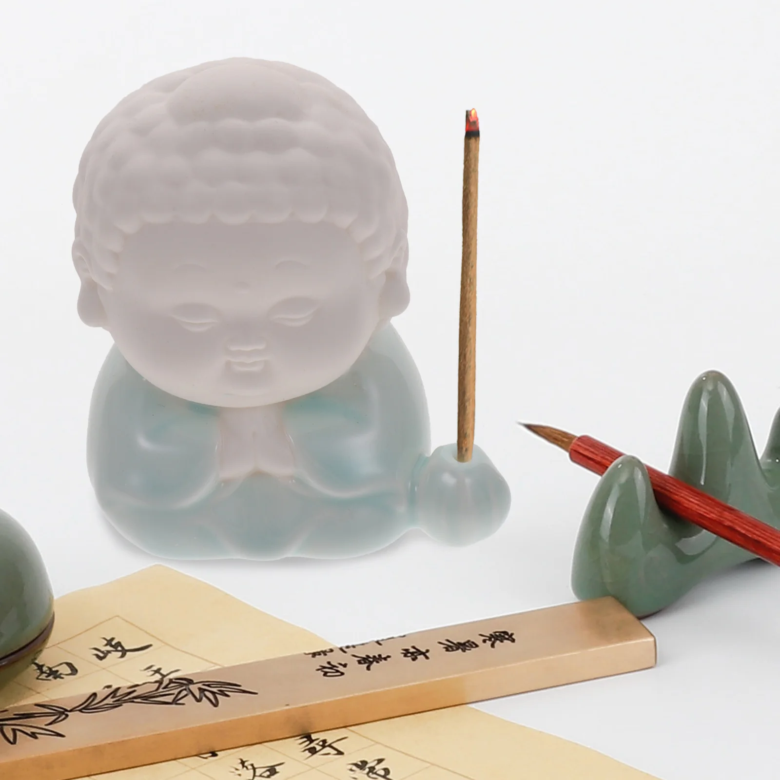 

Ceramic Incense Stick Holder Buddha Stand Home Decoration Tabletop Ornament for Relaxation Meditation Yoga