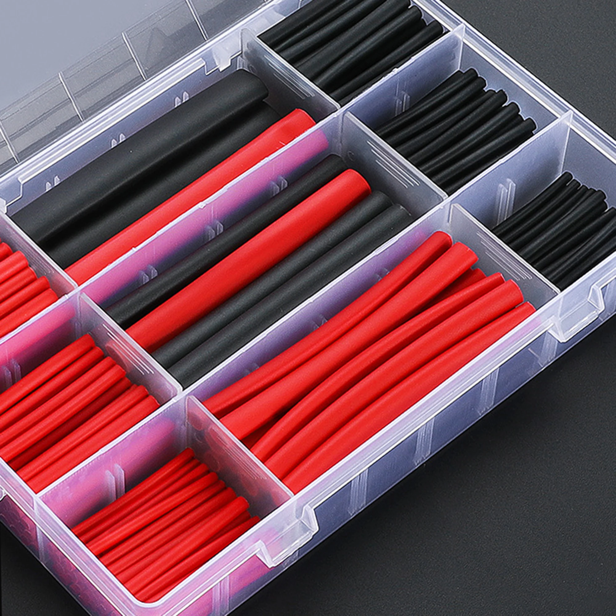 254/270pcs 3X Shrink Tape Glue Red And Black, Heat Shrinkable Tube Box Heat Shrink Tube Combined With Heat Shrink Insulation