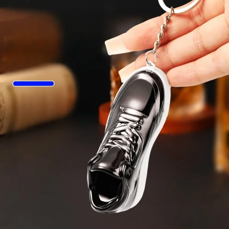 New Mini 3D Basketball Shoes Keychain Inflatable Lighter Windproof Direct Charging Pendant Outdoor Portable Lighter Smoking Gift