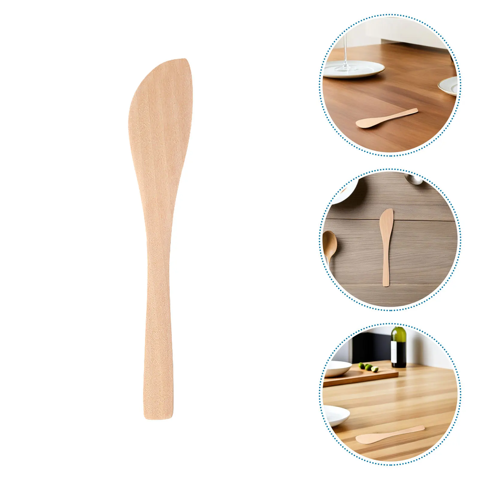 

30Pcs Wood Dumpling Spoon Wooden Butter Spreaders Kitchen Tools Cooking Spatulas Cake Scraper Jam Cheese Spreader Sandwich