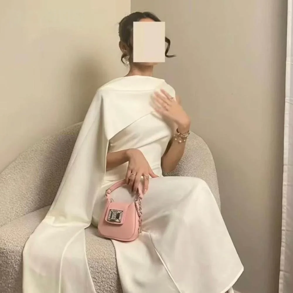 

Элегантные вечерние платья в арабском стиле, простые кружевные платья для выпускного вечера, стильные белые вечерние платья по индивидуальному заказу, Vestidos de noche Саудовская