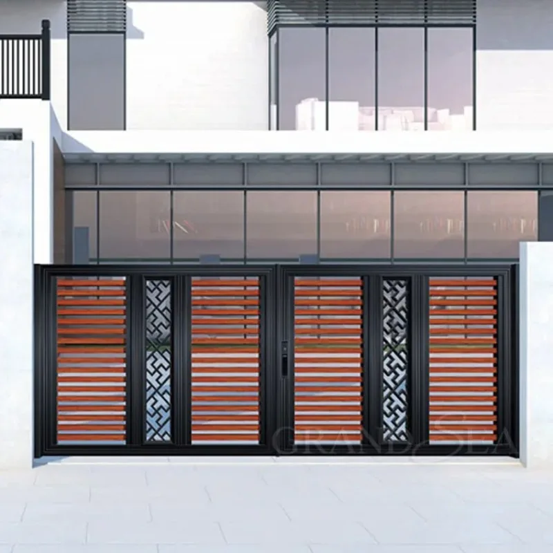 جودة عالية منزل الألومنيوم بوابات درب متأرجحة واحدة تصاميم بوابة الأنابيب المعدنية البسيطة #6